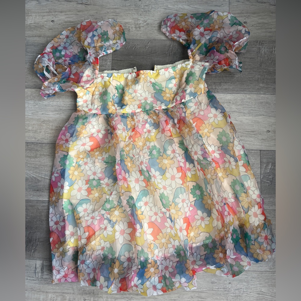Floral puff sleeve babydoll dress